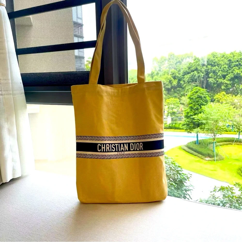 Christian Dior Yellow Canvas Tote Bag – VIP Beauty Gift